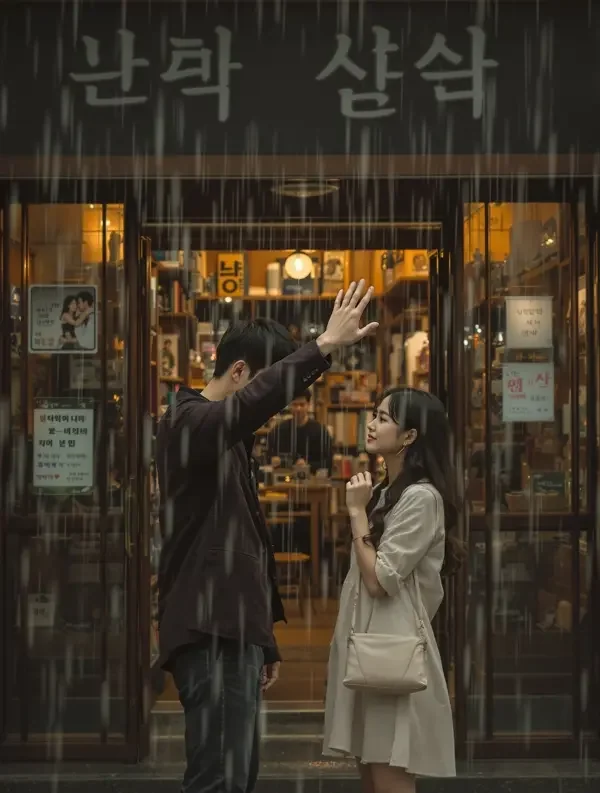 三级片 书店门口的阵雨 韩国爱情剧 剧情海报